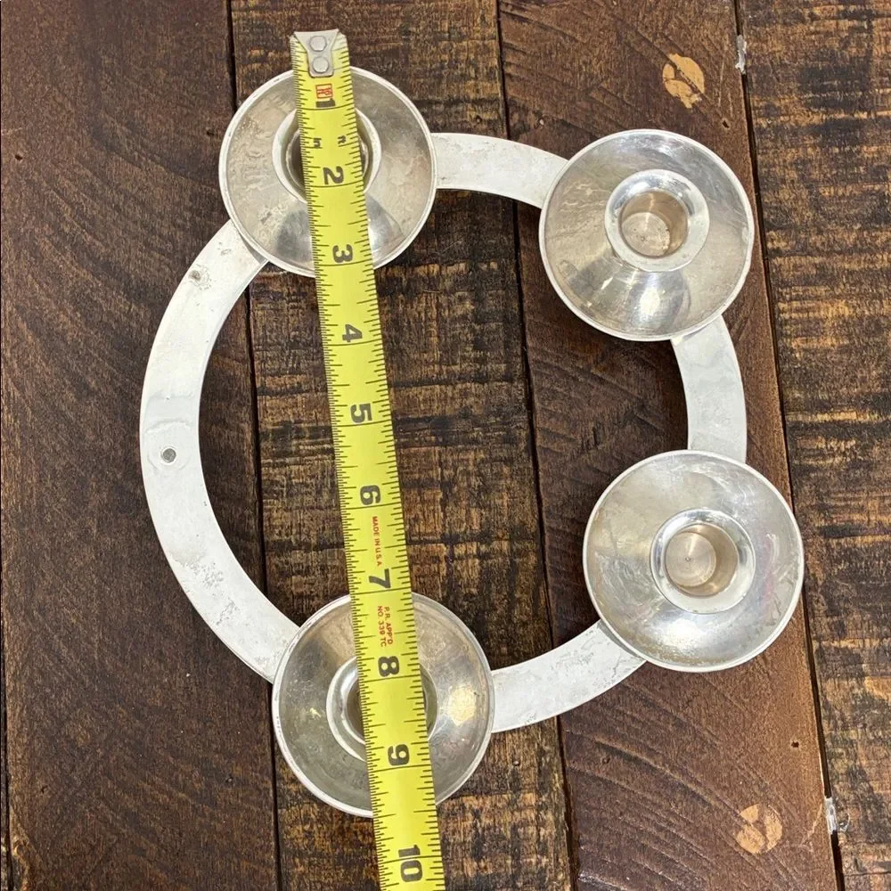 Restoration Hardware Silver-Plated Candle Holder Round Circle Centerpiece Wreath
